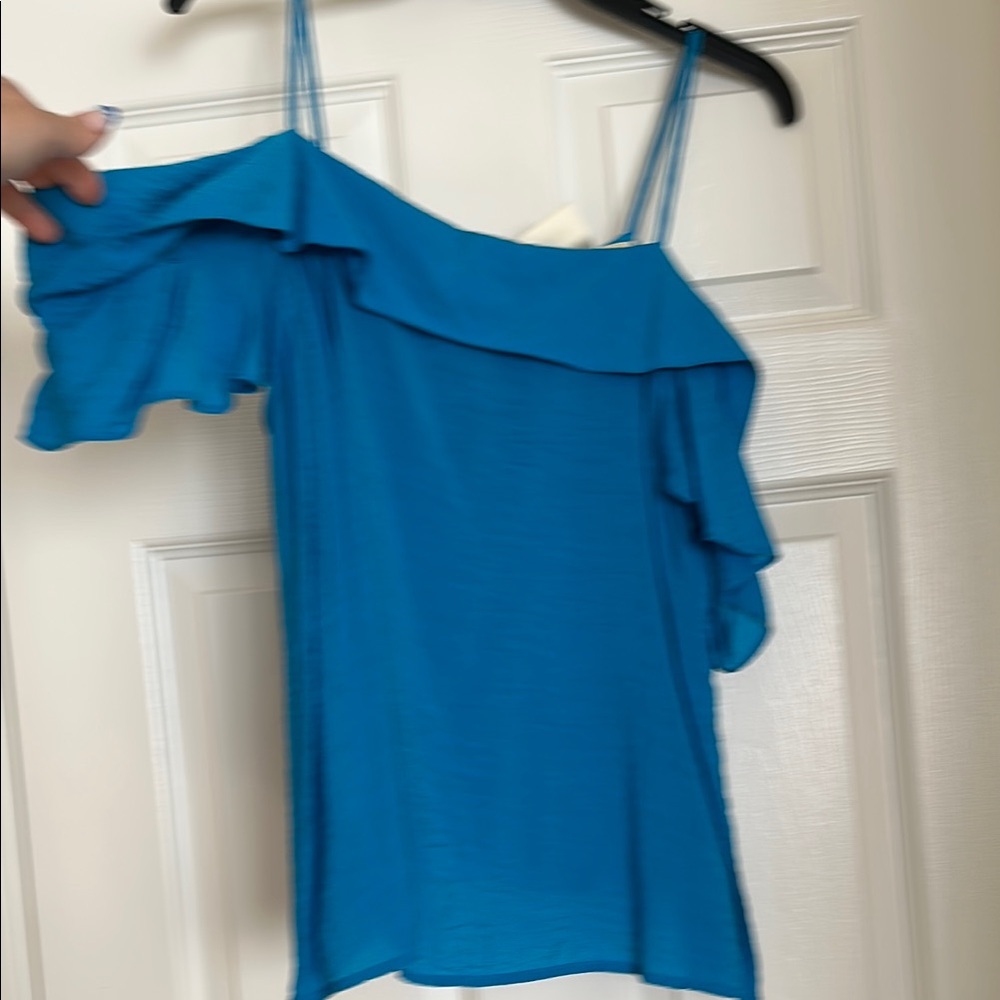 Anthropologie Maeve Blue Off-Shoulder Women's Top